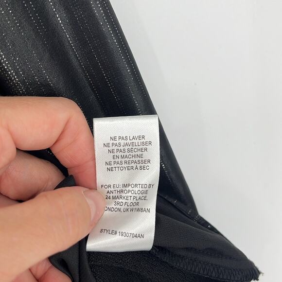 Anthropologie Current Air Bristol Metallic Top Black Medium Whimsygoth Witchy - Picture 10 of 11